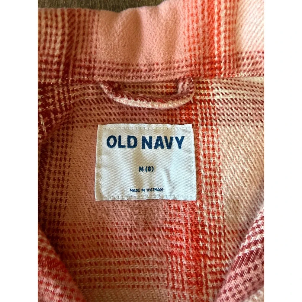 Old Navy Cat & Jack Girls Plaid Shacket Bundle Pink Orange Size M 8 2pc Lot